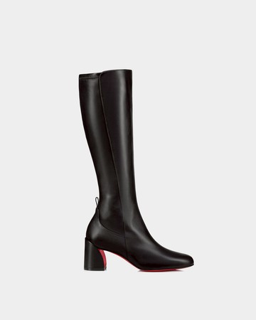 CHRISTIAN LOUBOUTIN Jane Botta 黑色真皮 5.5 cm 膝下靴 - 36.5