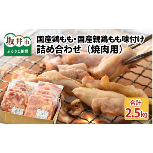 ふるさと納税 福井県 坂井市 国産鶏もも（焼肉用）250g × 5袋・国産親鶏もも味付け（焼肉用）250g × 5袋 詰め合わせ 計2.5kg  [A-12403]