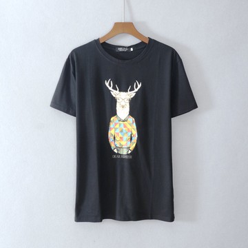 夏款女裝短袖寬松圓領青春卡通印花T恤衫上衣服潮