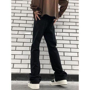 美式高級米白牛仔褲男2026新款寬松直筒垂感闊腿拖地褲子男潮百搭