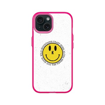 iPhone 15 Clear 粉漾桃 - KID - 黃色笑臉