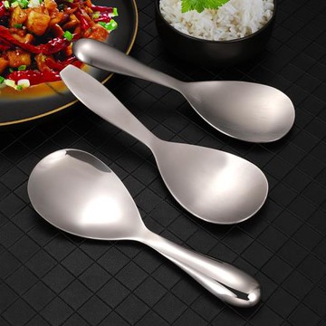 304不銹鋼飯勺家用廚房大號打飯勺加厚盛飯勺裝飯勺大調羹分菜勺