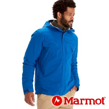 【Marmot】男單件式防水連帽外套『天藍』14500 戶外 休閒 登山 露營 保暖 禦寒 防水 連帽外套