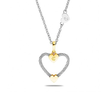 CHARRIOL 夏利豪 Passion 七夕情人節推薦 愛心鋼索項鍊(08-104-1271-0)