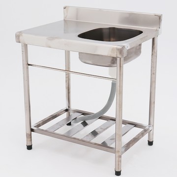 【Abis】頂級升級加牆款304不鏽鋼72CM洗台+平台水槽(2.4尺)右槽