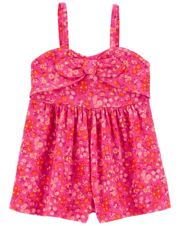 Toddler Floral Crinkle Jersey Romper