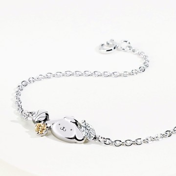 【STORY故事銀飾】Sanrio學院Mix系列-Pompompurin布丁狗晶鑽純銀手鍊