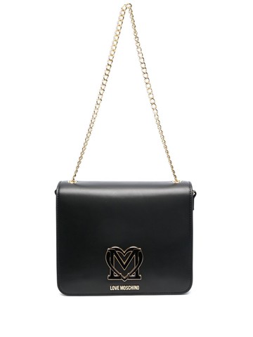 Love Moschino - logo-plaque leather shoulder bag - women - Calf Leather - One Size - Black
