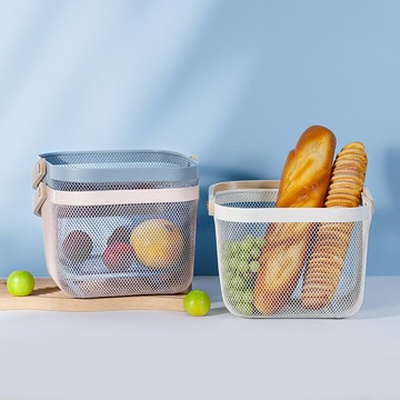 廚房浴室收納籃瑞沙托衛生間籃子鐵藝手提置物籃水果蔬菜儲物筐