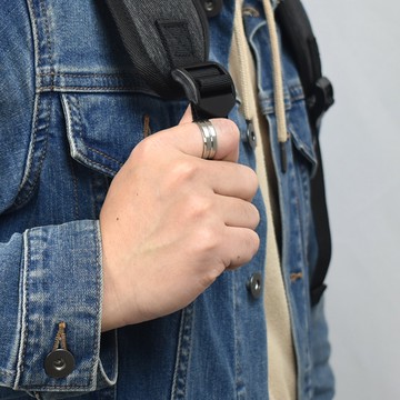 鋼戒 全銀中間線條戒指 NC266