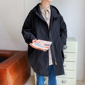 2024秋季新款超火ins風衣男韓版潮流中長款學生休閑港風百搭外套