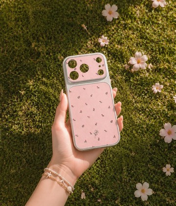 【Rosie Garden】銀框PU皮紋iPhoneCase
