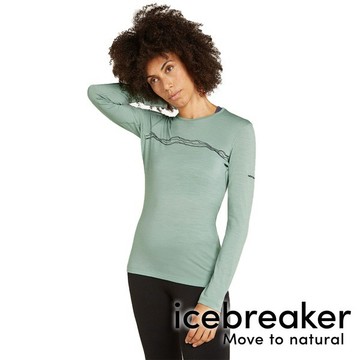 【icebreaker】 Oasis女羊毛圓領長袖上衣-BF200『若芽綠』0A574V 戶外 露營 登山 健行 休閒 時尚 保暖 羊毛 吸濕排汗 長袖 上衣