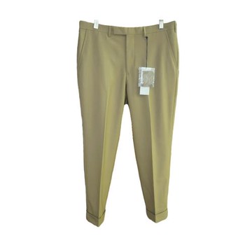 LAD MUSICIAN  17AW卡其腰部可調節 修身羊毛休閑褲 九分褲 IT46