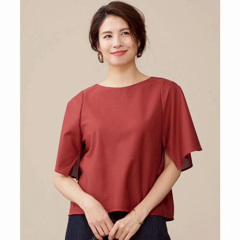 Nano Universe フレアスリーブカルゼカットブラウス バーガンディ 返品不可商品 通販 Lineポイント最大1 5 Get Lineショッピング