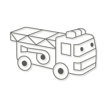 AMOS 阿摩司 壓克力模型版 S71 雲梯車-小款  1個