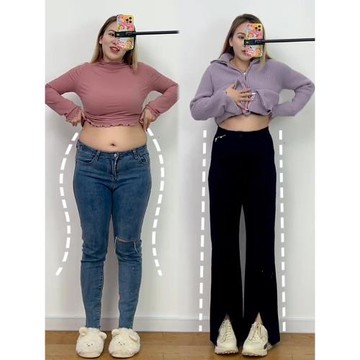 開叉西裝褲女春垂感梨形身材褲子粗腿寬胯直筒褲大碼胖mm遮胯顯瘦