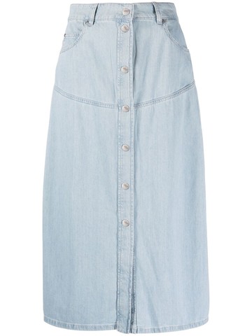 Pinko `Kitesurf` Long Denim Skirt