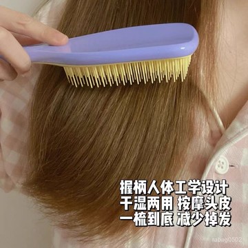 臺灣出貨⚡家用養護明星衕款tt新款長柄梳子順髮法國女士王妃靈巧打結按摩