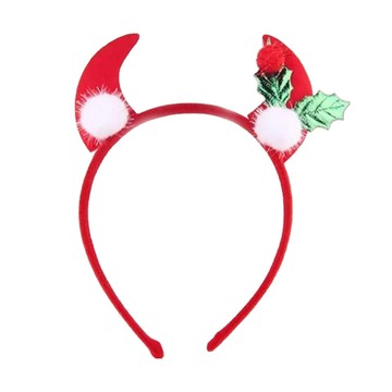摩達客 聖誕派對 小惡魔牛角髮箍  紅色  1個