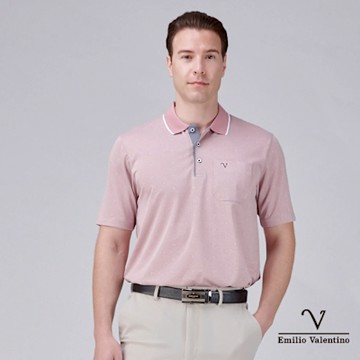 Emilio Valentino 范倫鐵諾 男短袖POLO衫 吸濕排汗 彈力磚紅  (15-5V9905)