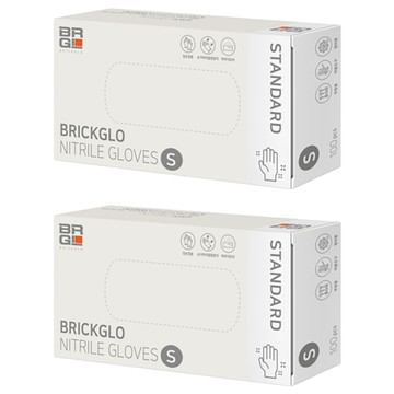 BRICKGLO 標準丁腈手套  S  白色  2盒