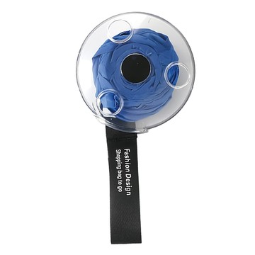 小麥購物 圓盤折疊購物袋 G777 3個 83g  10.5 x 10.5cm  深海藍