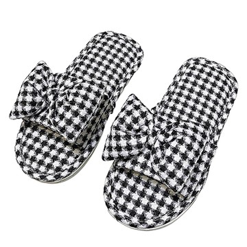 EVER HOUSE 簡約絲帶格紋客廳鞋  黑色  260mm  1雙