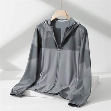 [米蘭精品] 現貨+預購 男涼感防曬衣防曬外套夏季冰絲印花防紫外線薄款透氣戶外速乾釣衣-男外套2色74lg88