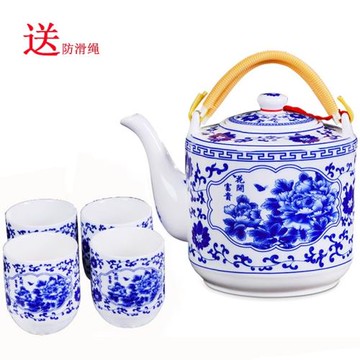 景德鎮陶瓷茶壺冷水壺大容量涼水壺大號家用青花瓷燒水泡茶具套裝