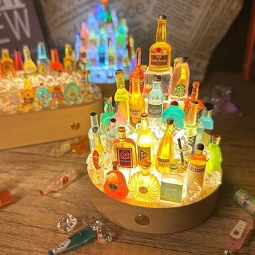 台灣出貨 DIY酒瓶小夜燈 小酒瓶小夜燈 diy迷你酒瓶小夜燈 電腦桌面擺件 手工裝飾燈 小夜燈 送男友禮物 生日禮物