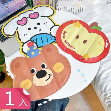 【荷生活】小巧便攜可折疊卡通造型涼感墊 冰涼觸感不易破損夏季冰涼坐墊-1入組
