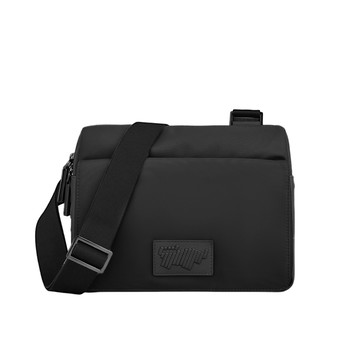 BRAUN BUFFEL 台灣總代理 韋本 橫式斜背包-黑色/BF588-12-BK