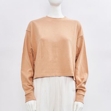 Puma 基本系列 Her 女款 奶茶色 大學T 圓領 歐規 運動 休閒 上衣 長袖 68505863