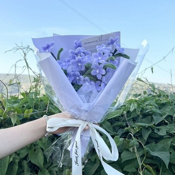 🌷仿真花束🌷成品扭扭棒藍星花花束送老師情人節生日禮物送女生學生拍照仿真花母親節 教師節 情人節 生日禮物 永生花 仿
