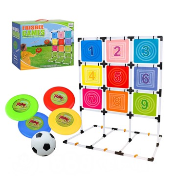 大型九宮格射飛盤遊戲組(8飛盤+1足球+1收納袋)(架子高160＊寬120)(團康露營遊戲ZY267)【888便利購】