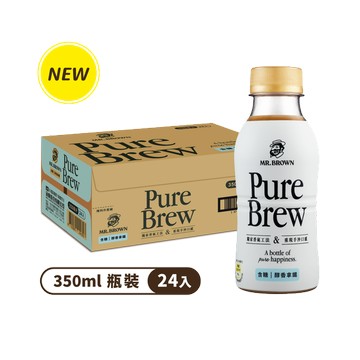 【新品上市】伯朗Pure Brew拿鐵咖啡(保久乳飲品)350ml(24瓶/箱)