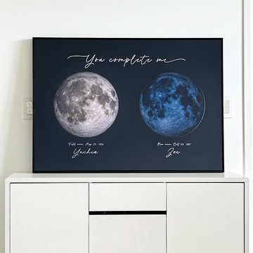 【客製雙人出生紀念月亮】客製化禮物/交往禮物/結婚週年/情人節