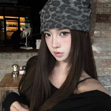 豹紋冬季帽🔥帽子女四季帽子 百搭韓系復古辣妹 套頭包覆設計 冬日戶外旅行穿戴 通勤出遊舒適穿著 週末外出輕鬆造型
