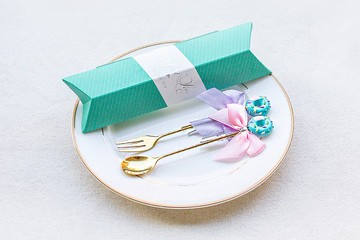 Sweet Love甜甜圈叉子湯匙 (Tiffany盒裝)-禮盒 禮贈品 公關 居家