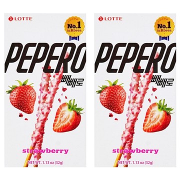 LOTTE 樂天 PEPERO草莓脆粒餅乾棒  32g  2盒