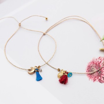 SOPHIE  DESCHAMPS 流蘇墜米金手鍊