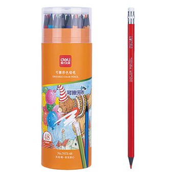 得力Deli可擦拭彩色鉛筆/7073-48/48色