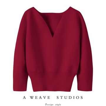 靈魂篙質感！100純羊絨針織衫女秋冬新款V領寬松別致羊絨衫