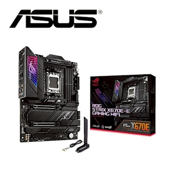 華碩 ROG STRIX X670E-E GAMING WIFI +AMD R9 9950X3D盒【16核/32緒】