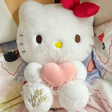 kitty抱枕 🎀 hellokitty玩偶凱蒂貓毛絨玩具公仔丘比特之心哈嘍kt女友七夕禮物 抱枕娃娃 毛絨娃娃 抱枕