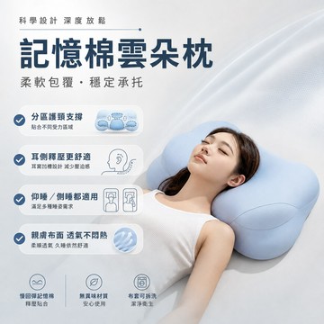 隔日達 成人款雲朵枕 記憶棉護頸枕 記憶棉慢迴彈 太空分區枕 枕芯護頸椎 人體工學枕 護頸枕 側睡枕頭 雲朵枕頭 助睡眠