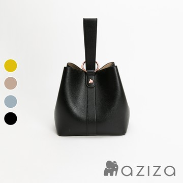 【aziza】NINA斜背手拎兩用水桶包-經典黑(AZAXA005A02AB3)