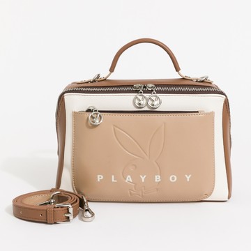 PLAYBOY - 手提包附背帶  Limelight系列 - 咖啡色/552-6002-60-6
