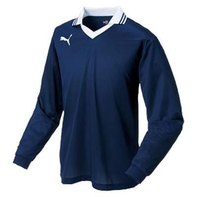 PUMA ヒットユニオン　日本製　襟付き　サッカーシャツ　L　襟ライン　青×白 PUMA ヒットユニオン 日本製 襟付き サッカーシャツ L 襟ライン